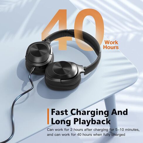 Active Noise Cancelling Headphones,Wireless Bluetooth Headphones Built-in Mic 40 Hours Playtime Wireless Noise Cancelling Headphone 3D Low Bass Tone Fast Charge in Saudi Arabia