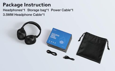 Active Noise Cancelling Headphones,Wireless Bluetooth Headphones Built-in Mic 40 Hours Playtime Wireless Noise Cancelling Headphone 3D Low Bass Tone Fast Charge in Saudi Arabia