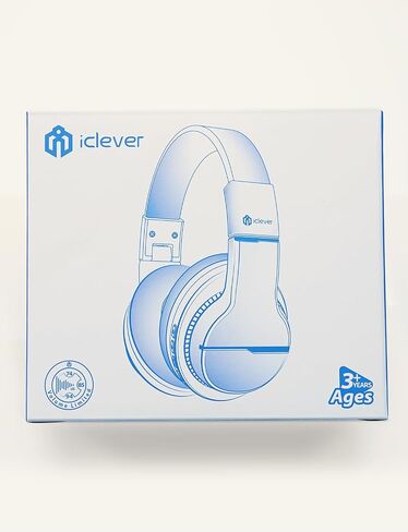 iClever BTH12 Kids Bluetooth Headphones 85H Playtime with LED Lights Travel | SafeSound Tech, Stereo Sound, USB C Charging AUX Cable Over Ear Built-in Mic, Kids Wireless Headphones for Toddler Boys Girls in Kuwait