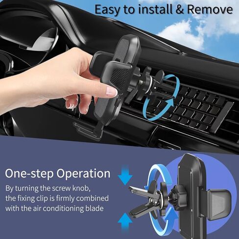 حامل هاتف Poboko لتنفيس السيارة [حاملات هواتف مطورة 2023] حامل هاتف خلوي للسيارة بدون استخدام اليدين مناسب للهواتف الذكية، iPhone. [قوي عسكري، قبضة محكمة ولا تنزلق أبدًا] عالمي in Kuwait