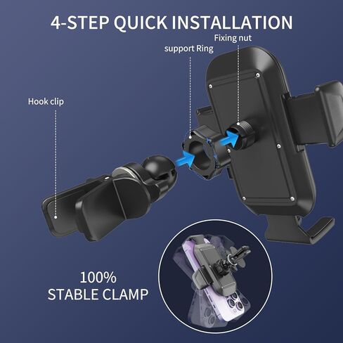 حامل هاتف Poboko لتنفيس السيارة [حاملات هواتف مطورة 2023] حامل هاتف خلوي للسيارة بدون استخدام اليدين مناسب للهواتف الذكية، iPhone. [قوي عسكري، قبضة محكمة ولا تنزلق أبدًا] عالمي in Kuwait