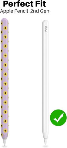 NIUTRENDZ Sunflower Case for Apple Pencil 1st Generation Case Cover Silicone Protective Sleeve Accessories with Apple Pencil Tips Cover & Cable Adapter Tether (Black) in Kuwait