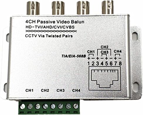 BeElion UTP 4 Channel 720P 1080P CVI/TVI/AHD Passive HD Transceiver,BNC to Cat5/5E/6 RJ45(T568B) UTP Cable Converter for CCTV Camera System in Saudi Arabia