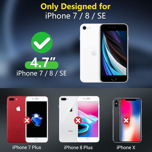 jaroco لهاتف iPhone SE Case 2022/2020، iPhone 8/7 [مقاوم للصدمات] [مقاوم للغبار] [حماية من السقوط من الدرجة العسكرية] [عبوتان من واقي الشاشة] جراب هاتف عالي التحمل لكامل الجسم 4.7 بوصة - أسود in Kuwait