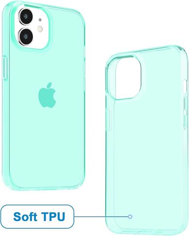 JJGoo Compatible with iPhone 12 mini Case, Soft Transparent Shockproof Protective Slim Thin Bumper Phone Cover, Translucent Black in Kuwait
