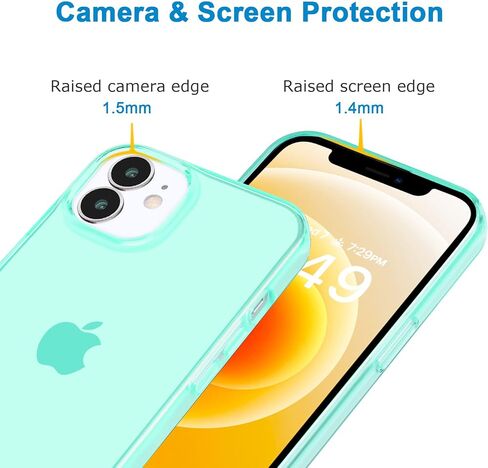 JJGoo Compatible with iPhone 12 mini Case, Soft Transparent Shockproof Protective Slim Thin Bumper Phone Cover, Translucent Black in Kuwait