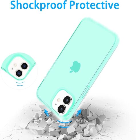 JJGoo Compatible with iPhone 12 mini Case, Soft Transparent Shockproof Protective Slim Thin Bumper Phone Cover, Translucent Black in Kuwait