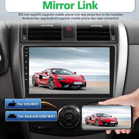 CAMECHO Car Stereo Audio for Toyota Corolla 2009-2013 with Carplay & Android Auto, 2GB+32GB Android 11 Double Din 9 inch Touchscreen Car Radio, Auto Radio with Bluetoooth WiFi GPS AHD Backup Camera in Saudi Arabia