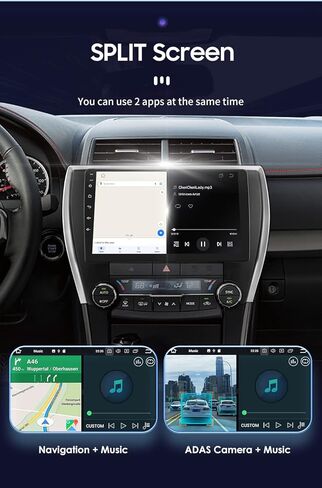 راديو سيارة ستيريو 10.1 بوصة يعمل بنظام الأندرويد 12 لسيارة تويوتا كامري 2015-2017 إصدار أمريكا الشمالية Carplay اللاسلكي | Android Auto 8-Core 4G+32G عرض الطقس WiFi GPS Navigation Bluetooth 5.0 (4GB+32GB) in Kuwait