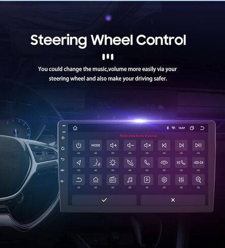 راديو سيارة ستيريو 10.1 بوصة يعمل بنظام الأندرويد 12 لسيارة تويوتا كامري 2015-2017 إصدار أمريكا الشمالية Carplay اللاسلكي | Android Auto 8-Core 4G+32G عرض الطقس WiFi GPS Navigation Bluetooth 5.0 (4GB+32GB) in Kuwait