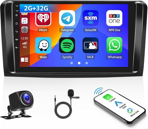 2G+32G Android 11 Car Stereo for Mercedes Benz GL ML Class W164 ML280 ML350 ML500 X164 GL320 GL350 GL450 2005-2011 with Apple CarPlay Android Auto Mirror Link GPS Navigation Bluetooth FM Radio WiFi in Saudi Arabia