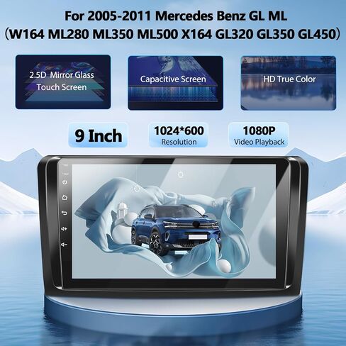 2G+32G Android 11 Car Stereo for Mercedes Benz GL ML Class W164 ML280 ML350 ML500 X164 GL320 GL350 GL450 2005-2011 with Apple CarPlay Android Auto Mirror Link GPS Navigation Bluetooth FM Radio WiFi in Saudi Arabia