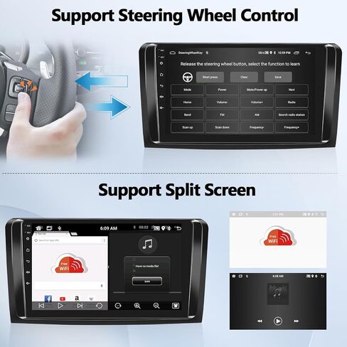 2G+32G Android 11 Car Stereo for Mercedes Benz GL ML Class W164 ML280 ML350 ML500 X164 GL320 GL350 GL450 2005-2011 with Apple CarPlay Android Auto Mirror Link GPS Navigation Bluetooth FM Radio WiFi in Saudi Arabia