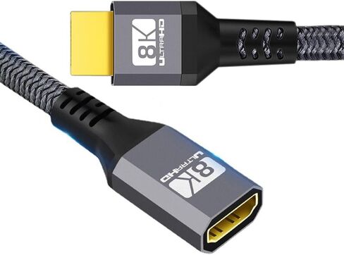 كابل تمديد xiwai HDMI 2.1 ذكر إلى أنثى فائق الدقة 8K 60 هرتز 4K 120 هرتز 48 جيجا بايت في الثانية مع سلك HDMI صوتي ثلاثي الأبعاد أسود 0.5 متر in Saudi Arabia