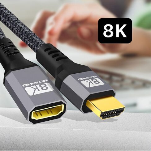 كابل تمديد xiwai HDMI 2.1 ذكر إلى أنثى فائق الدقة 8K 60 هرتز 4K 120 هرتز 48 جيجا بايت في الثانية مع سلك HDMI صوتي ثلاثي الأبعاد أسود 0.5 متر in Saudi Arabia