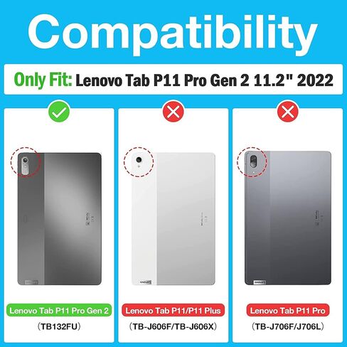 ProCase for Lenovo Tab P11 Pro Gen 2 Case 11.2" 2022, Slim Stand Folio Protective Hard Shell Shockproof Cover for Lenovo Tab P11 Pro 2nd Generation 11.2 inch (TB132FU) -Black in Kuwait