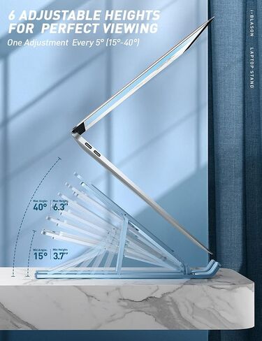 i-Blason Cosmo Laptop Stand, Adjustable Aluminum Alloy Laptop Riser Holder with Multi-Angle Stand Compatible with MacBook Pro/MacBook Air, 7-17.3" Laptops & Tablets (Ocean) in Saudi Arabia