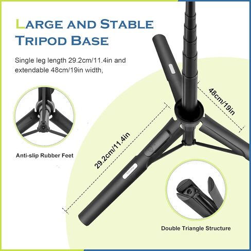 حامل ثلاثي للهاتف مقاس 60 بوصة من Aureday، حامل ثلاثي القوائم لعصا سيلفي الكل في واحد لهواتف iPhone وAndroid، حامل ثلاثي محمول لهاتف iPhone مع جهاز تحكم عن بعد لتسجيل الفيديو/السيلفي/مدونات الفيديو/البث المباشر in Kuwait