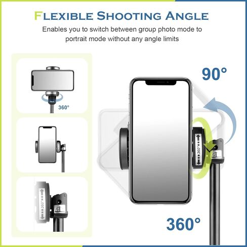 حامل ثلاثي للهاتف مقاس 60 بوصة من Aureday، حامل ثلاثي القوائم لعصا سيلفي الكل في واحد لهواتف iPhone وAndroid، حامل ثلاثي محمول لهاتف iPhone مع جهاز تحكم عن بعد لتسجيل الفيديو/السيلفي/مدونات الفيديو/البث المباشر in Kuwait