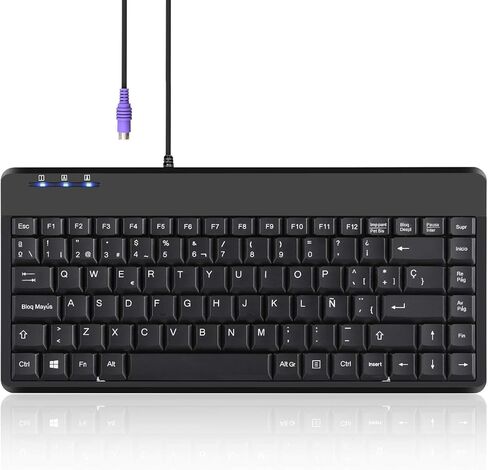 Perixx PERIBOARD-409U ES - لوحة مفاتيح USB صغيرة - Negro Brillante - QWERTY Español مع Ñ tecla in Kuwait