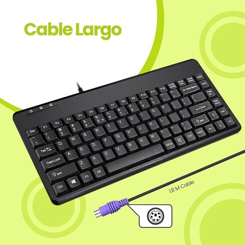 Perixx PERIBOARD-409U ES - لوحة مفاتيح USB صغيرة - Negro Brillante - QWERTY Español مع Ñ tecla in Kuwait