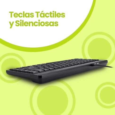 Perixx PERIBOARD-409U ES - لوحة مفاتيح USB صغيرة - Negro Brillante - QWERTY Español مع Ñ tecla in Kuwait