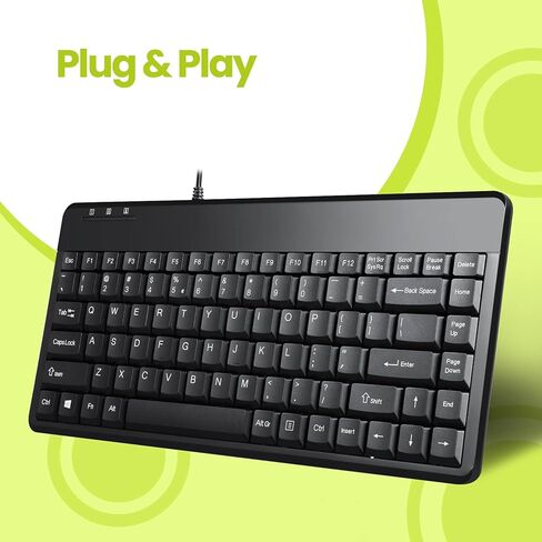 Perixx PERIBOARD-409U ES - لوحة مفاتيح USB صغيرة - Negro Brillante - QWERTY Español مع Ñ tecla in Kuwait