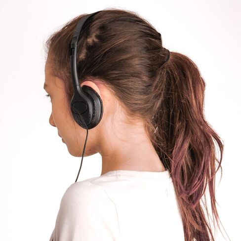 Soundnetic SN313 Bulk Classroom Headphones 100 Pack – Wired On-Ear Stereo Headphones for Students K-12, Leatherette Earpads, 3.5mm Jack, Compatible with Chromebook, Laptop, Computer – School Pack in Kuwait