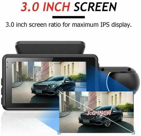 2 Lens Car Video Recorder HD1080P Dash Cam Car Black Box 3.0inch IPS Camera Recorder Night Vision G-Sensor Loop Recording Dvr in Saudi Arabia