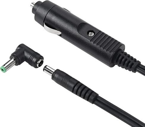 شاحن سيارة 12 فولت 5 أمبير - 18AWG تيار مستمر في سلك طاقة 12 فولت 5.5 × 2.1 مم إلى ولاعة السجائر مع 8 موصلات لوسادة الظهر للتدليك، ومشغل DVD، ونظام تحديد المواقع العالمي، ومكبرات صوت بلوتوث 5FTCable أسود in Kuwait