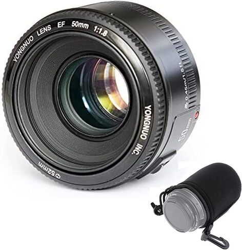 YONGNUO YN50mm F1.8 Lens AF/MF Standard Prime Lens for Canon EOS Rebel Camera + EACHSHOT Lens Bag in Saudi Arabia