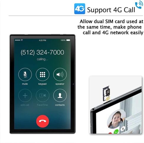 كمبيوتر محمول FHD مع شاشة تعمل باللمس، كمبيوتر لوحي 2 في 1 10.1 بوصة Android 10.0GMS، ذاكرة وصول عشوائي 4 جيجابايت، ذاكرة تخزين داخلية 64 جيجابايت كمبيوتر لوحي مع لوحة مفاتيح، قلم، بطارية 5000 مللي أمبير، تابلت خلوي 4G مع فتحة بطاقة Sim مزدوجة in Kuwait