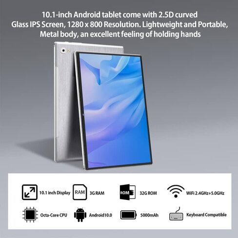كمبيوتر محمول FHD مع شاشة تعمل باللمس، كمبيوتر لوحي 2 في 1 10.1 بوصة Android 10.0GMS، ذاكرة وصول عشوائي 4 جيجابايت، ذاكرة تخزين داخلية 64 جيجابايت كمبيوتر لوحي مع لوحة مفاتيح، قلم، بطارية 5000 مللي أمبير، تابلت خلوي 4G مع فتحة بطاقة Sim مزدوجة in Kuwait