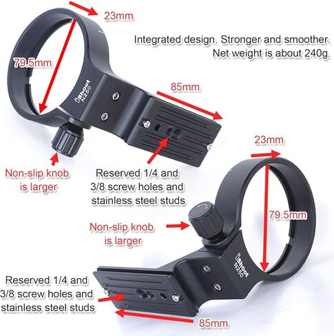 Camera Metal Replacement 79mm Lens Collar Tripod Mount Ring for Nikon AF-S NIKKOR 200-500mm f/5.6E ED VR Lens 20058, Built-in Arca-Swiss Type Quick Release Plate with 1/4" and 3/8" Screw Holes in Saudi Arabia