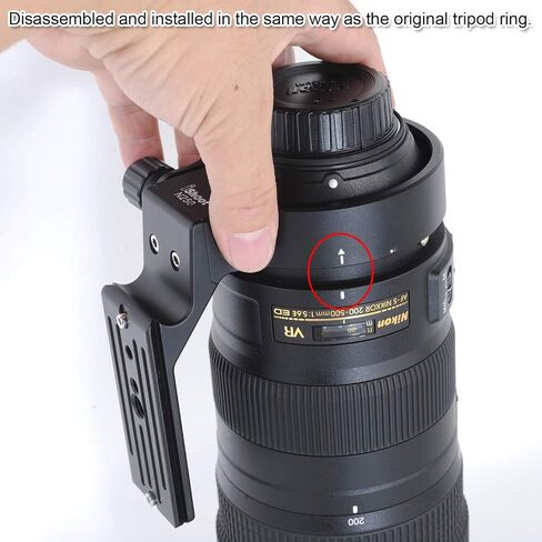 Camera Metal Replacement 79mm Lens Collar Tripod Mount Ring for Nikon AF-S NIKKOR 200-500mm f/5.6E ED VR Lens 20058, Built-in Arca-Swiss Type Quick Release Plate with 1/4" and 3/8" Screw Holes in Saudi Arabia