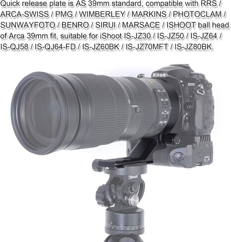 Camera Metal Replacement 79mm Lens Collar Tripod Mount Ring for Nikon AF-S NIKKOR 200-500mm f/5.6E ED VR Lens 20058, Built-in Arca-Swiss Type Quick Release Plate with 1/4" and 3/8" Screw Holes in Saudi Arabia