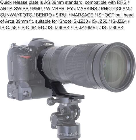 Camera Metal Replacement 79mm Lens Collar Tripod Mount Ring for Nikon AF-S NIKKOR 200-500mm f/5.6E ED VR Lens 20058, Built-in Arca-Swiss Type Quick Release Plate with 1/4" and 3/8" Screw Holes in Saudi Arabia