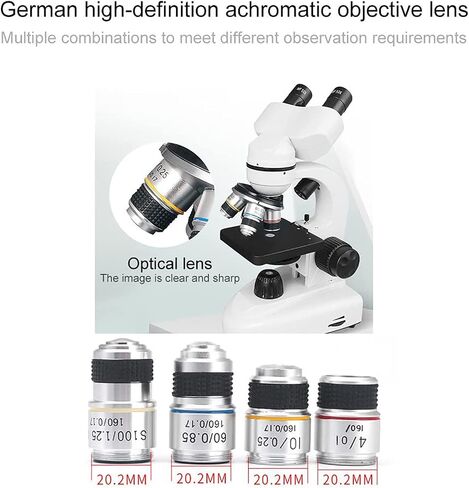 40x-10000x Led Binocular Compound Microscope, with Microscope Slides Set + Phone Adapter, for Children, Adults, School Laboratory Home Education in Saudi Arabia