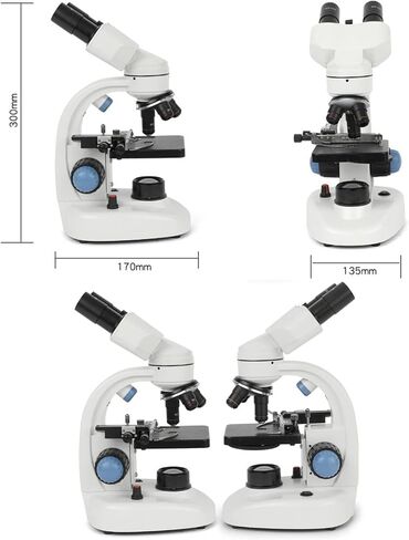 40x-10000x Led Binocular Compound Microscope, with Microscope Slides Set + Phone Adapter, for Children, Adults, School Laboratory Home Education in Saudi Arabia