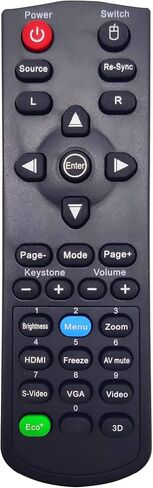 INTECHING Projector Remote Control for Optoma EW556, EX555, EX556, TW556-3D, TW635-3D, TX635-3D, W304M, W306ST, W401, W501, X304M, X306ST, X401, X501, ZW210ST, ZW212ST, ZX210ST, ZX212ST in Kuwait