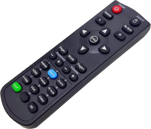 INTECHING Projector Remote Control for Optoma EW556, EX555, EX556, TW556-3D, TW635-3D, TX635-3D, W304M, W306ST, W401, W501, X304M, X306ST, X401, X501, ZW210ST, ZW212ST, ZX210ST, ZX212ST in Kuwait