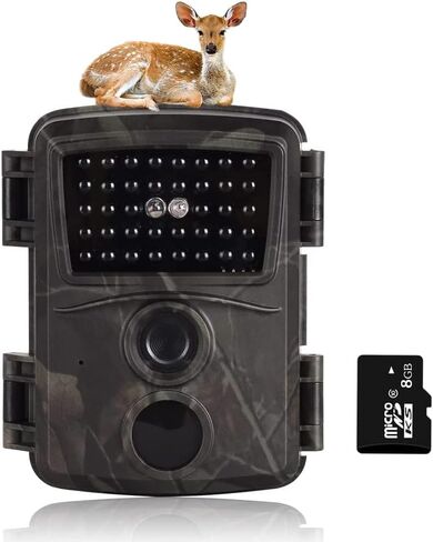 1080P 12MP Trail Camera, 0.8s Trigger Motion Latest Sensor View Hunting Camera with 38 IR LEDs and IP54 Waterproof Trail Game Camera for Scounting&Hunting Animal Detection(included 8GB memory card) in Kuwait
