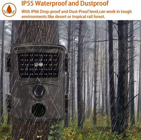 1080P 12MP Trail Camera, 0.8s Trigger Motion Latest Sensor View Hunting Camera with 38 IR LEDs and IP54 Waterproof Trail Game Camera for Scounting&Hunting Animal Detection(included 8GB memory card) in Kuwait