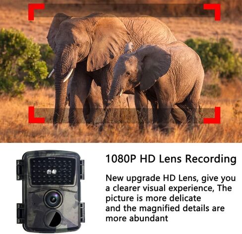 1080P 12MP Trail Camera, 0.8s Trigger Motion Latest Sensor View Hunting Camera with 38 IR LEDs and IP54 Waterproof Trail Game Camera for Scounting&Hunting Animal Detection(included 8GB memory card) in Kuwait
