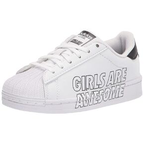 adidas Originals Superstar Sneaker, White/White/Black (Girls are Awesome), 12.5 US Unisex Little Kid in Saudi Arabia