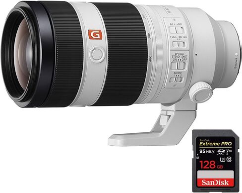 Sony FE 100-400mm f/4.5-5.6 GM OSS Full Frame E-Mount Lens SEL100400GM + Sandisk Extreme PRO SDXC 128GB UHS-1 Memory Card in Saudi Arabia