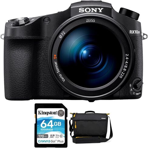 Sony CyberShot RX10 IV Digital Camera with 64GB SDXC Memory Card and Koah Fulton Precision Camera Bag Bundle (3 Items) in Saudi Arabia