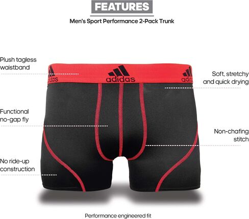 adidas Men's Sport Performance Trunk Underwear (2-Pack) in Saudi Arabia