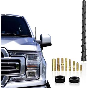 NGHEY قطعة واحدة من الهوائي الحلزوني، هوائي منحني مطاطي حلزوني مقاوم للماء مقاس 7 بوصات، هوائي معدني مضاد للصدأ لمعظم السيارات وسيارات الدفع الرباعي والشاحنات (أسود) in Kuwait