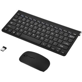 Wireless Keyboard Mouse Combo, 2.4GHz Slim Waterproof Keyboard and Mouse Kit for Desktop, Computer, PC(Black) in Kuwait